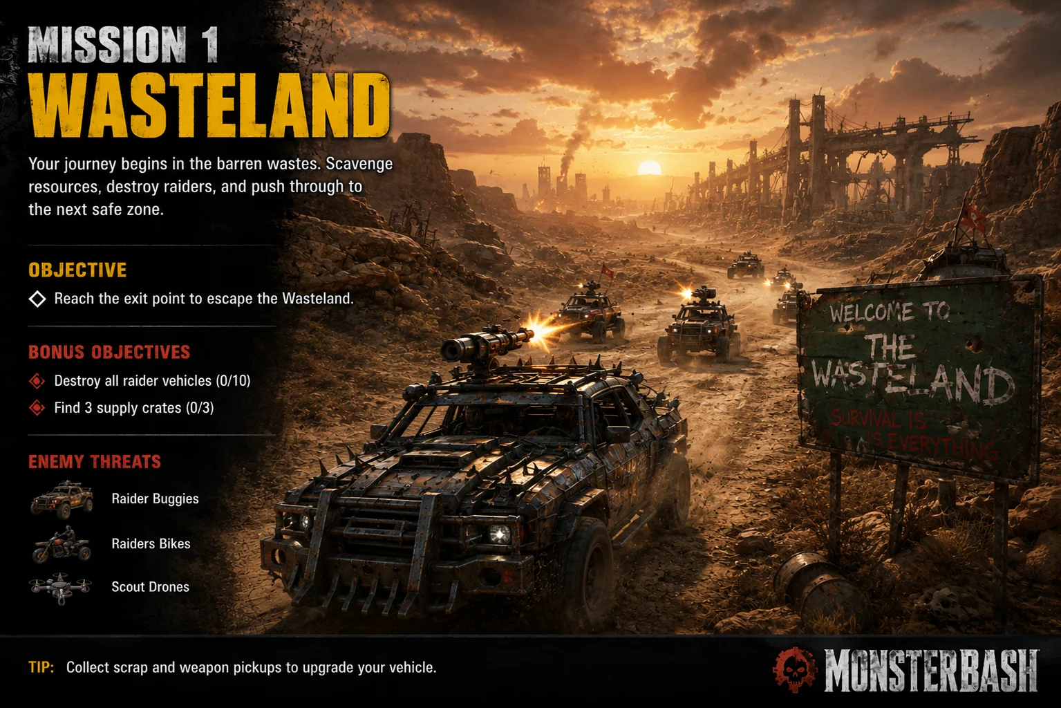 MonsterBash mission 1 gameplay