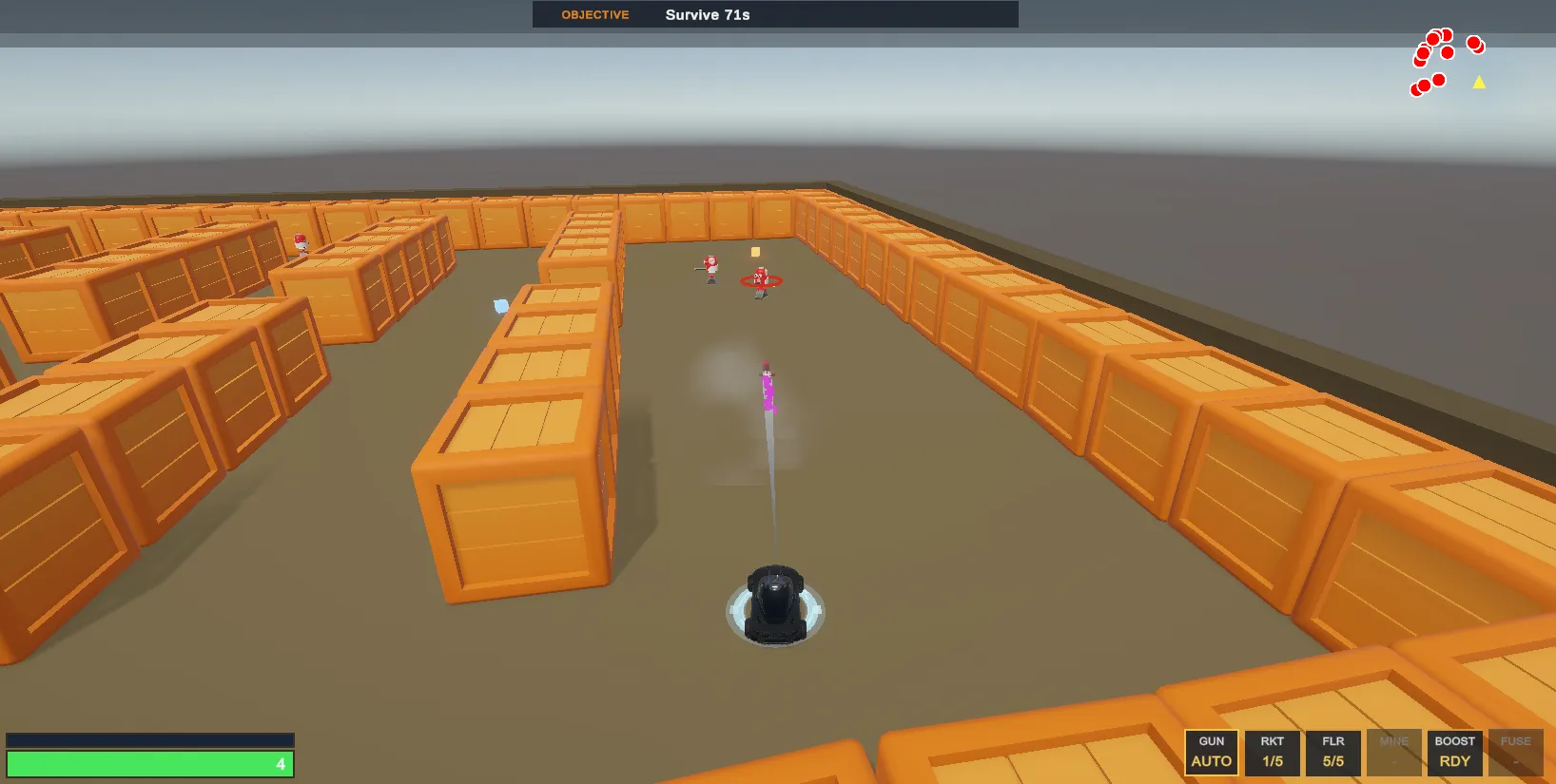MonsterBash vehicles firing rockets during combat